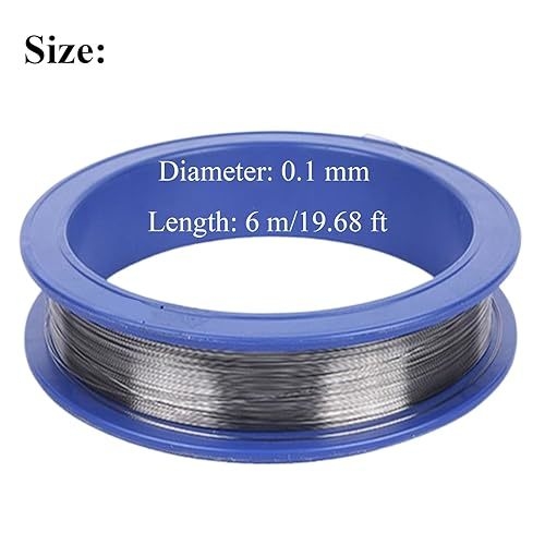 سلك التنغستن عالي النقاء، سلك معدني نقي بنسبة 99.95%، قطر السلك 0.09 مم - 0.15 مم، طول 6 أمتار للمختبر الصناعي