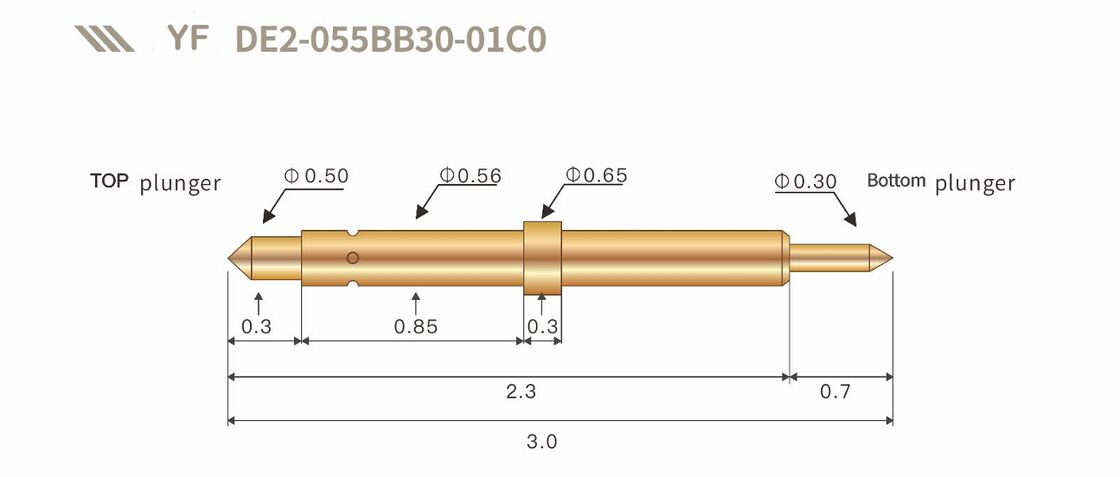 مسبار اختبار رباعي مزدوج الرأس عالي التردد المطلي بالذهب لاختبار IC YF DE2-055BB30-01C0