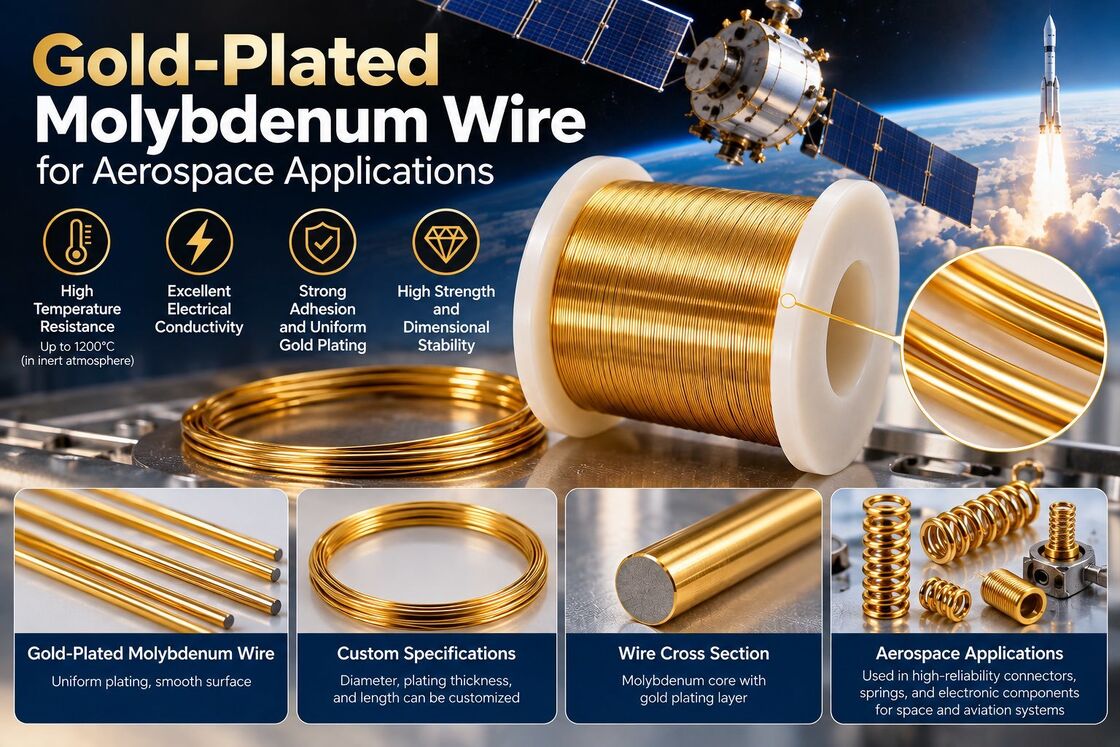 Custom 0.03mm Gold Plated Molybdenum Wire for Aerospace Applications | Sichuan Winner Precision Wire